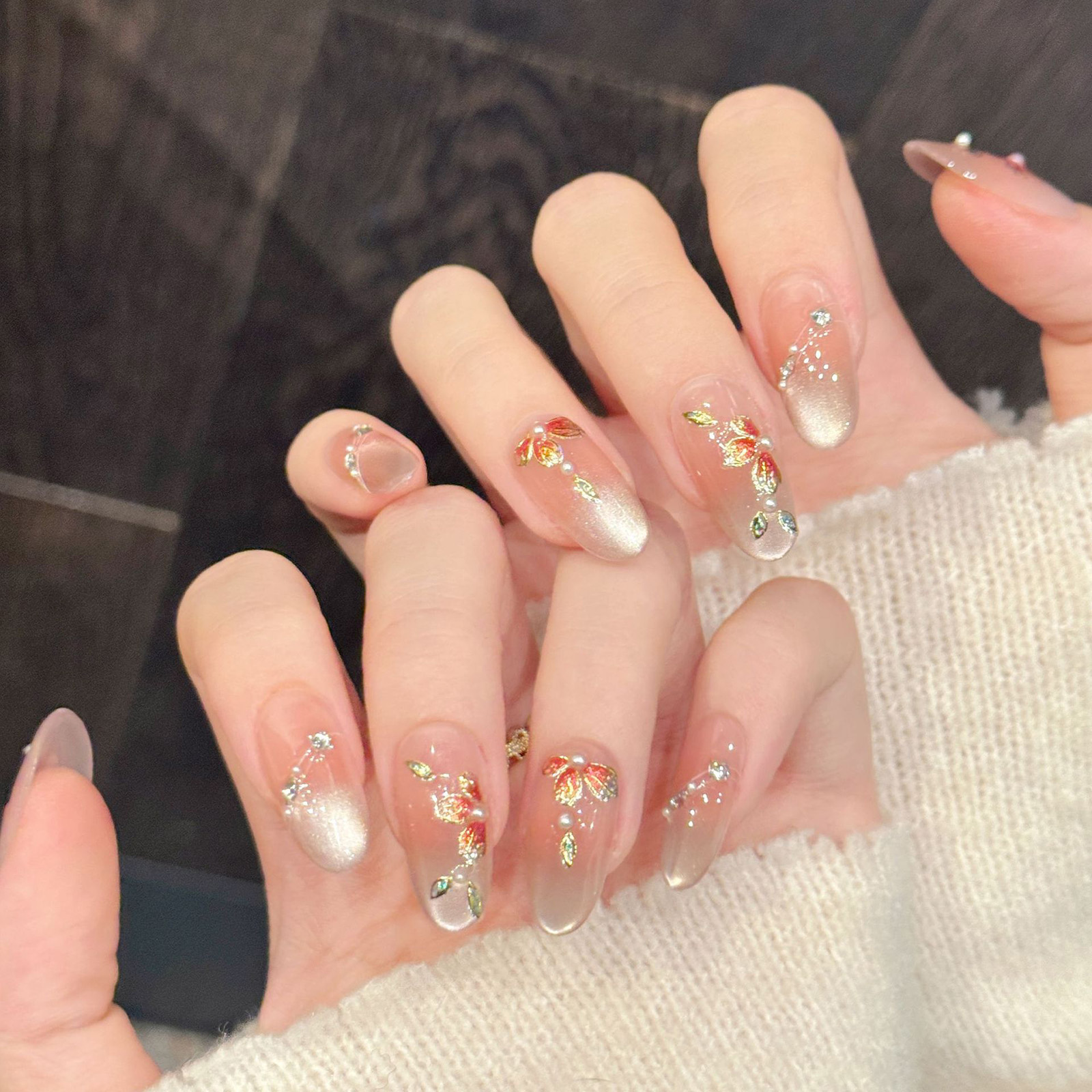 10pcs Handmade Fake Nails Pres - Nail Art Oval recensione e prezzo