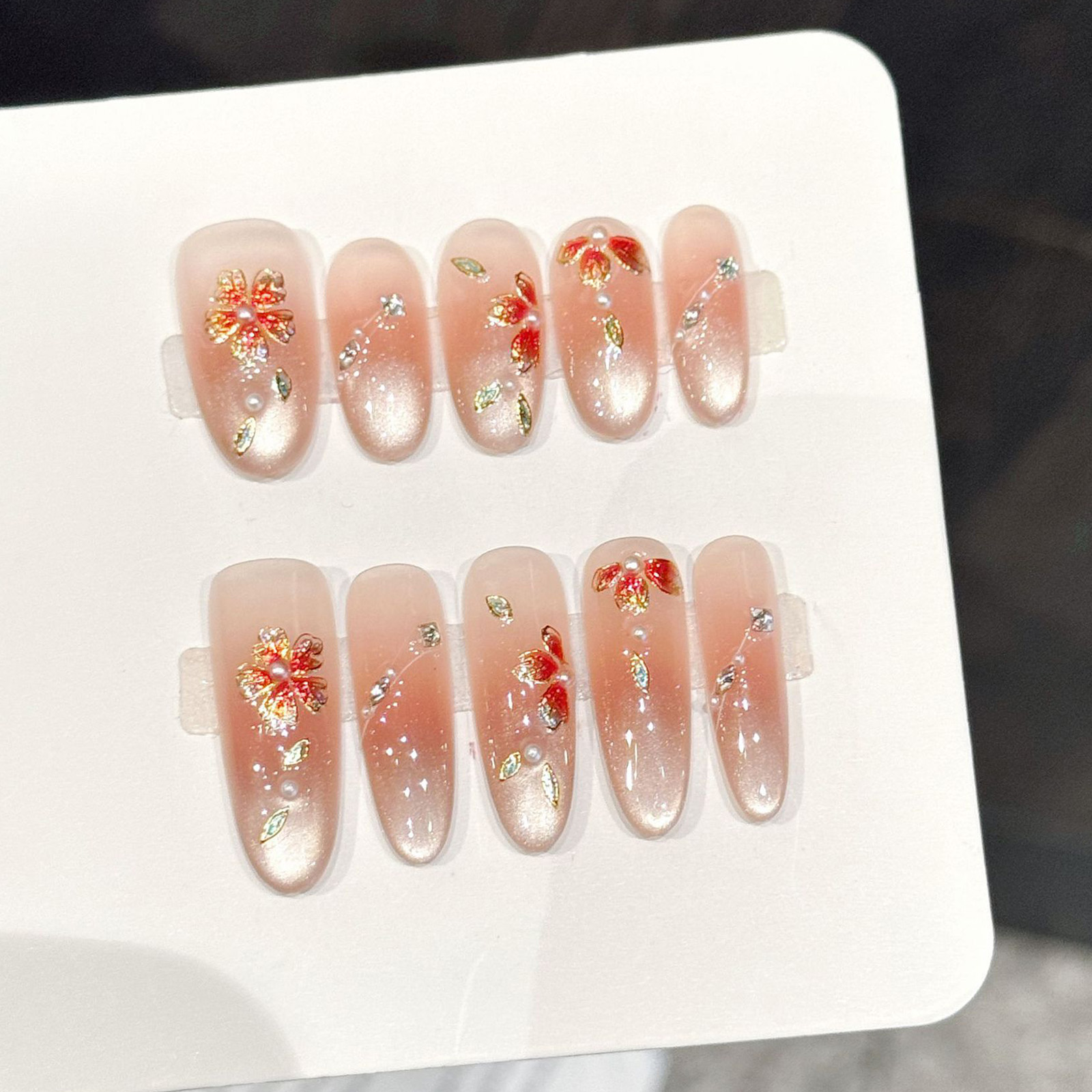 10pcs Handmade Fake Nails Pres - Nail Art Oval recensione e prezzo
