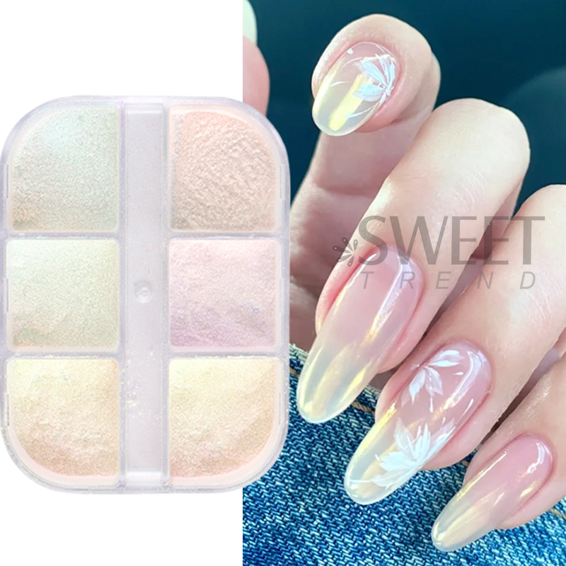 6 Grids Aurora Mirror Nails Po - Nail Glitter Chrome recensione e prezzo
