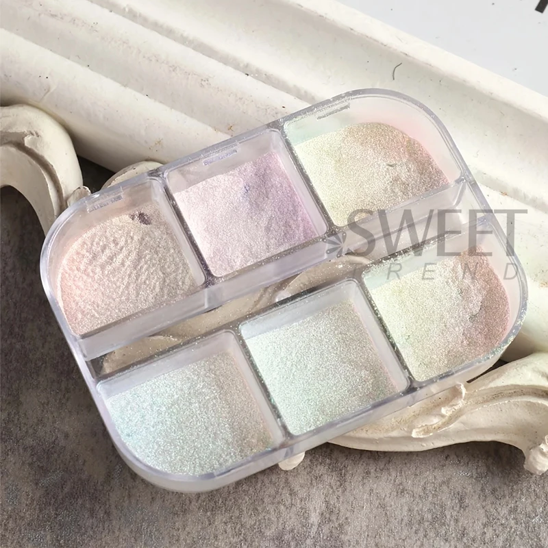 6 Grids Aurora Mirror Nails Po - Nail Glitter Chrome recensione e prezzo