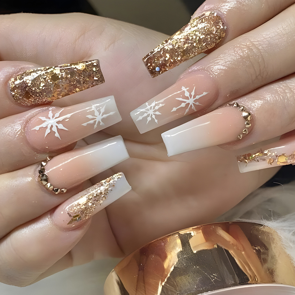24pcs Flower Press on Nails Ar - Nail Art French recensione e prezzo